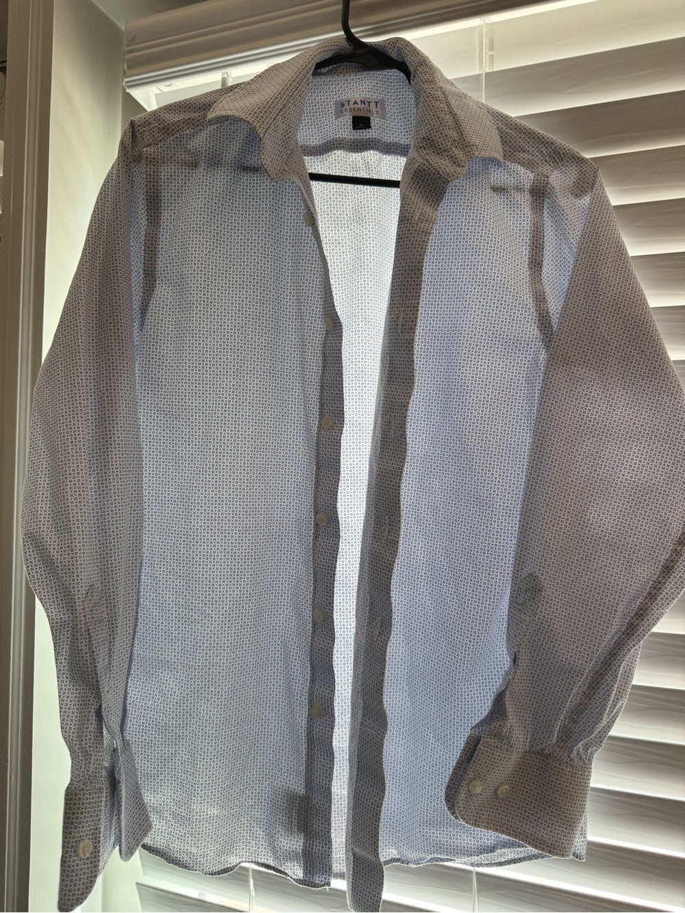 Men’s Light Blue Patterned Dress Shirt